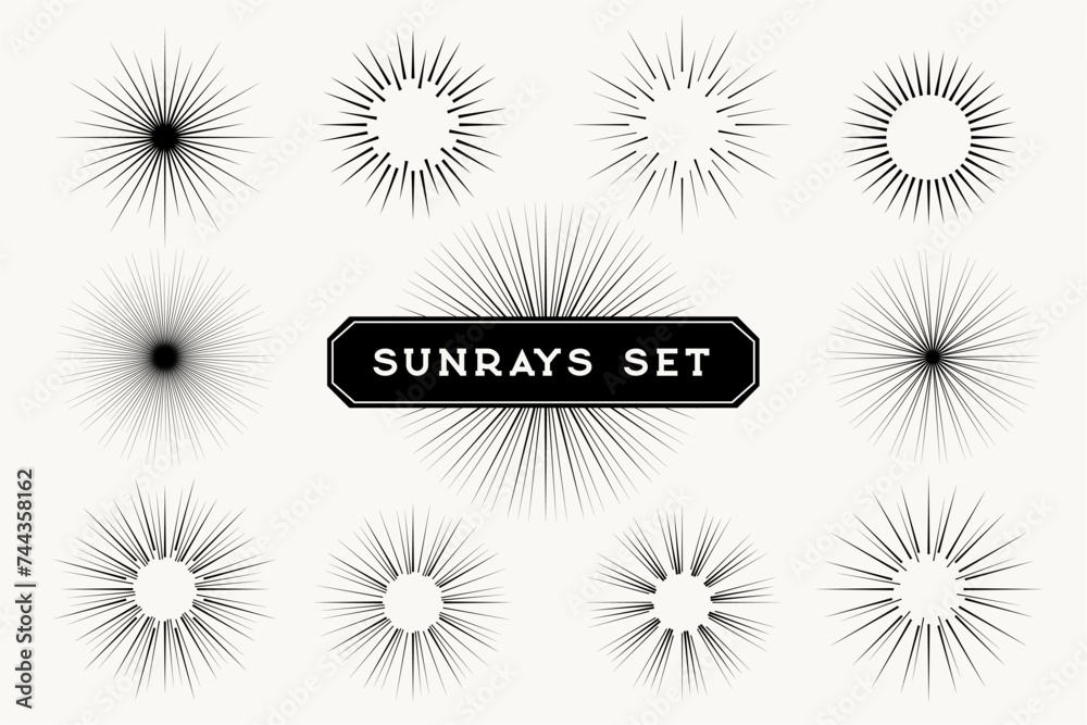 Canvas Prints line style sun rays bursting symbol in collection