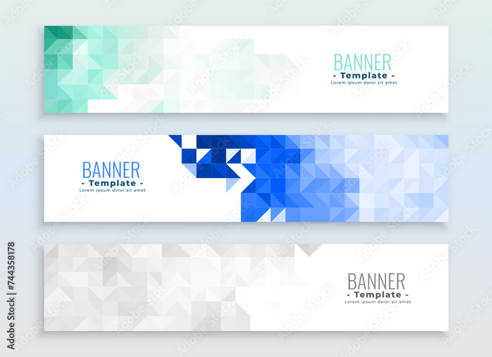 Sticker stylish wide web header layout in set for corporate promotion