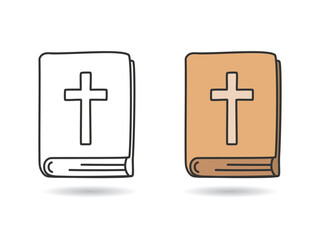 Bible book doodle icon isolated vector illustration.