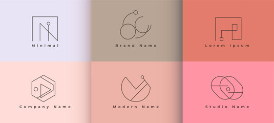 minimal style abstract branding icon template in collection