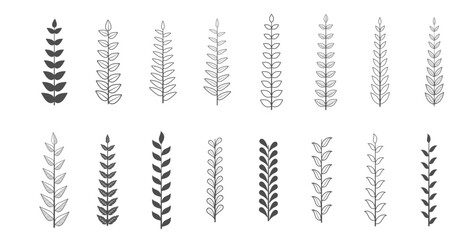collection of organic leaves element background design