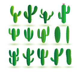 collection of wild and dry cactus plant background design