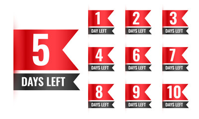 number of days to go template for retail or online store