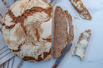 Home made whole grain bread - 744358922