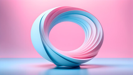 Obraz premium 3d-twisted-curve-shape-floating-in-an-abstract-space-gradient-of-vibrant-colors-transitioning-along