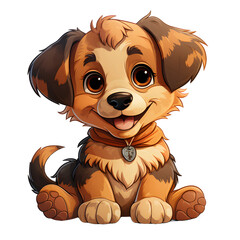 Obraz premium Cute Dog Lying on a Pillow Isolated on Transparent Background. Cartoon Dog Illustration