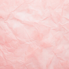 Pink wrinkled paper crumpled grunge abstract bright watercolor background. Vintage blank soft pale...