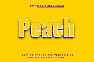 peach 3d editable text effect