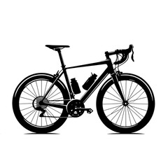 Road bike in silhouette illustration and png