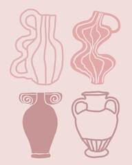 vintage pink flower vase classic vector art