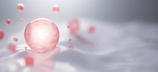 3D Skin Serum and Vitamin illustration isolated on blue background. concept skin care cosmetics solution. 3d rendering.	
