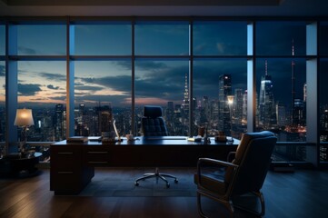Skyscrapers business office. Finance modern glass. Generate Ai