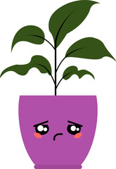 Cute Kawai Potted Plant Character Illustration