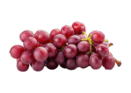 delicious and fresh red grapes fruit on white background