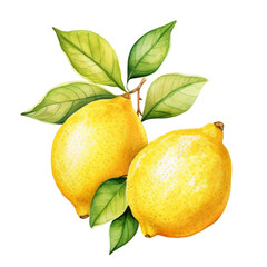 fruit - Fresh. Lemon.,  Lemon illustration watercolor