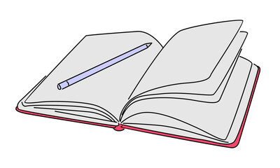 line art color of book vector illustration