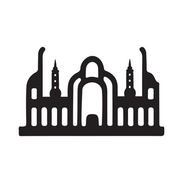 recommend clip art: Buddhist temple icon in outline style on a white background vector illustration 