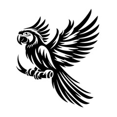 Obraz premium Parrot silhouette vector isolated on white background 