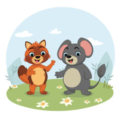 2d vector illustration for  learning cartoon character design for letters of the English language
