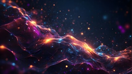 Abstract Background with Radiant Particles for Galaxy Design, Glowing Particle Abstract Background for Galaxy Theme, Abstract Glowing Particles for Galaxy-inspired Design, Abstract Background 