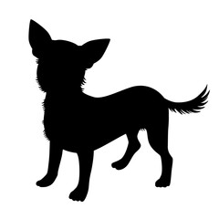 チワワのシルエット_ベクターイラスト