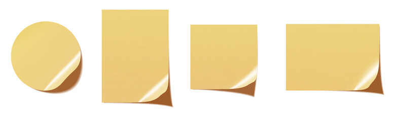 Message sticky note sticky stickers or Yellow stick note isolated. png transparency	 - obrazy, fototapety, plakaty