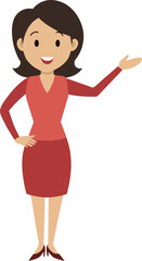 a Smiling woman in a casual outfit introducing