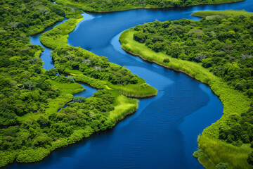 Amazon rainforest view from above.