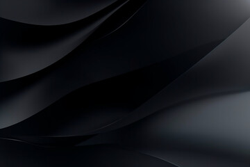 abstract, simple and modern wavy lines on dark gray and black background - obrazy, fototapety, plakaty