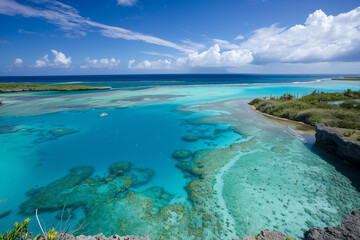 View of blue lagoon paradise