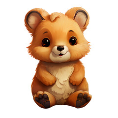 Fototapeta premium Cute Quokka Cartoon Illustration Isolated on Transparent Background