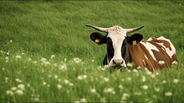cow in the meadow, generative Ai