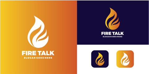 Fire Flame vector logo design, Fire icon simple logo design template. - obrazy, fototapety, plakaty