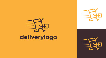 box delivery logo vector illustration, fast box logo template