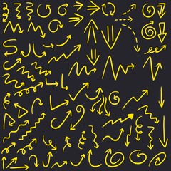 hand drawn seamless pattern with arrows