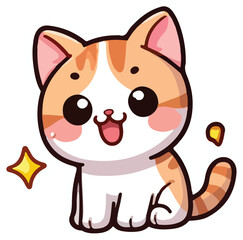 Cute Cat Sticker Vector illustration