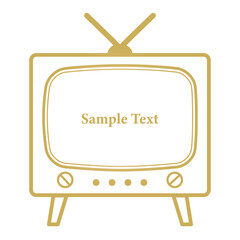 フレームとしても使えるレトロなテレビのイラスト