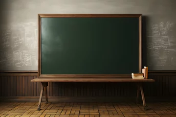 Foto op Plexiglas Blank Chalkboard in the Classroom. Back to School © Resdika