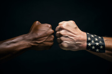 american and a japanese bumping fists