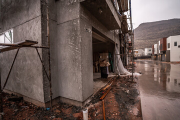 Outside of Construction Site Building New Condos Black Ridge