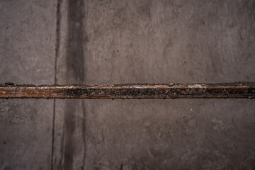 Construction Concrete Background Wood Shelf in Rainy Outside Wallpaper