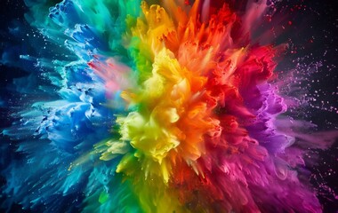 Fototapeta na wymiar colorful powder explosion background, abstract background with rainbow splash, vibrant colorful background