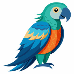 Fototapeta premium Perrot bird animal pet vector illustration cartoon pretty cute 