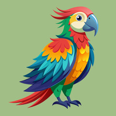 Fototapeta premium Perrot bird animal pet vector illustration cartoon pretty cute 