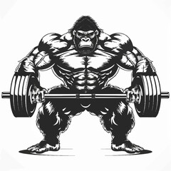 Bodybuilding concept with gorilla © IftiarJony