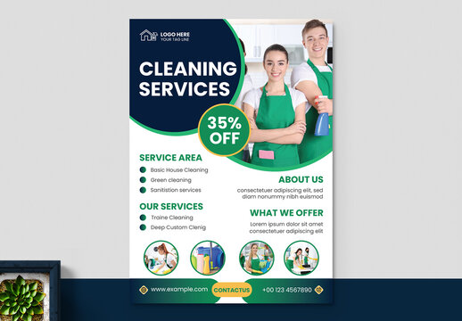 Cleaning Service Flyer Template Design
