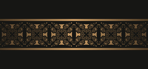 Elegant golden ornamental border template