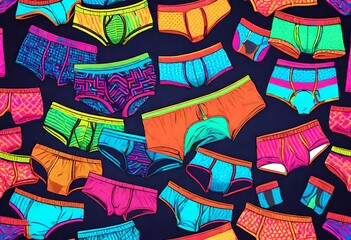 fictional unbranded isolated colorful mens underwear
