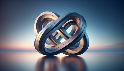 Photorealistic 3D sculpture representing an integration problem in mathematics