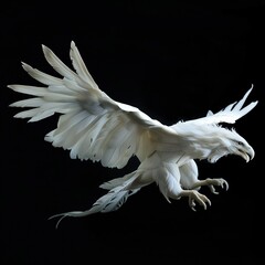 A white eagle isolated on black